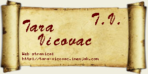 Tara Vićovac vizit kartica